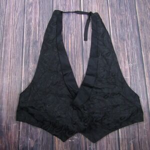 Lord West Vest Mens 2XL Black Paisley Tuxedo Waistcoat Formal Dress Wedding